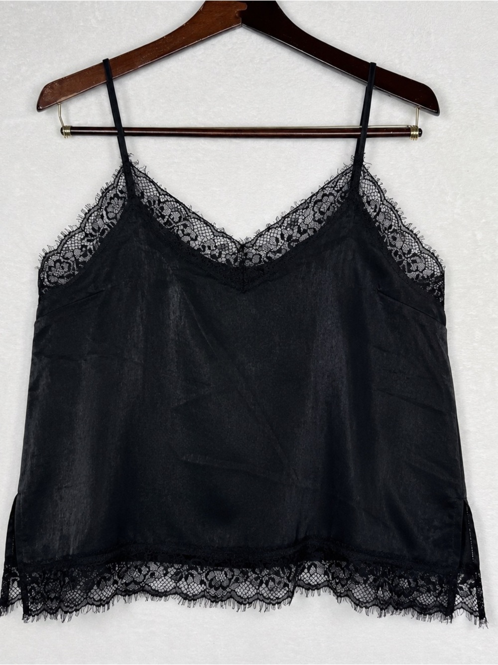 Urban Outfitters Black Satin Lace Cami Top NWT M